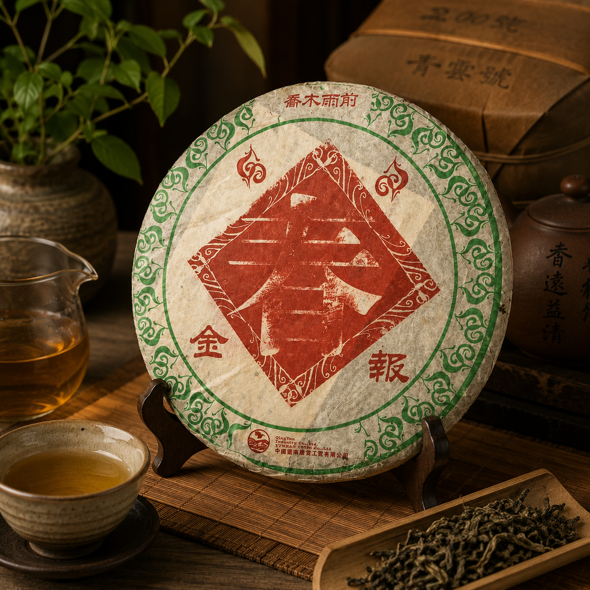 2005 Qing Yun Golden Roost Ancient Tree Raw Tea Cake