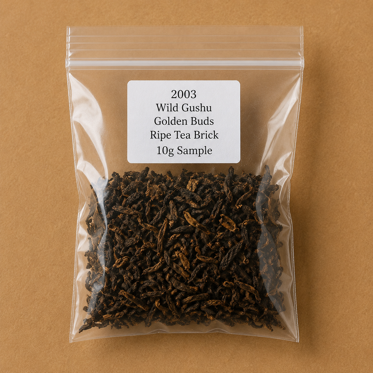2003 Wild Gushu Golden Buds Ripe Tea Brick