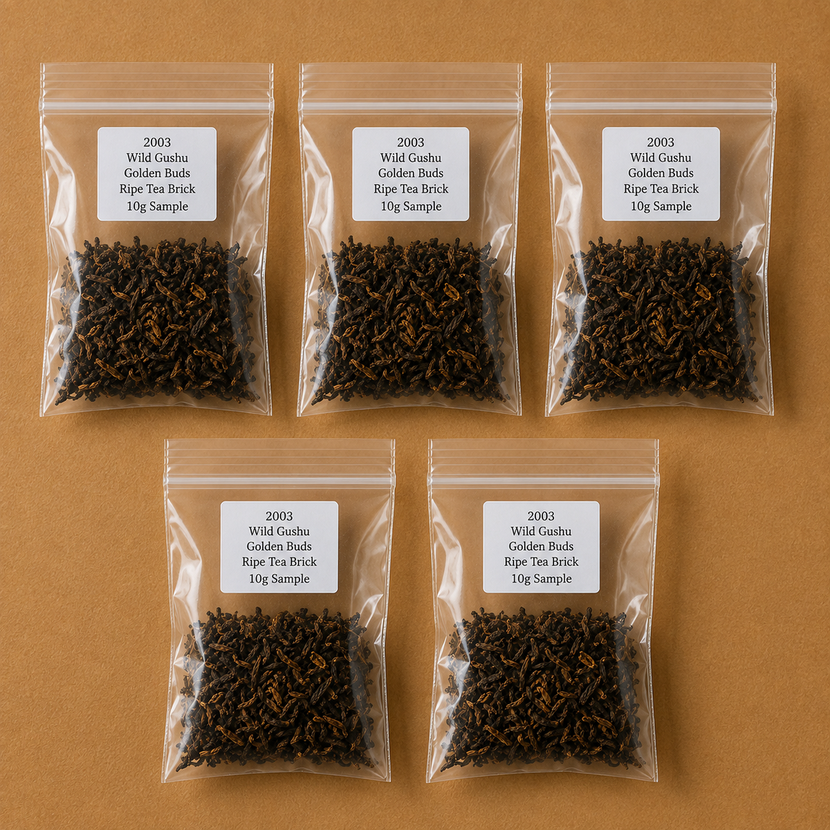 2003 Wild Gushu Golden Buds Ripe Tea Brick